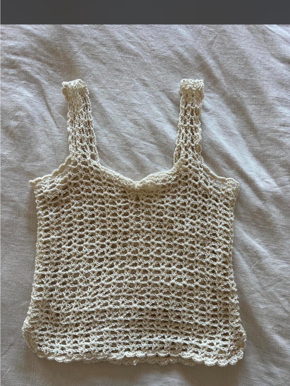 Handmade Cream Crochet Tank Top